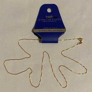 24" BELK Sterling Silver w Gold Overlay Sophisticated Chain Necklace